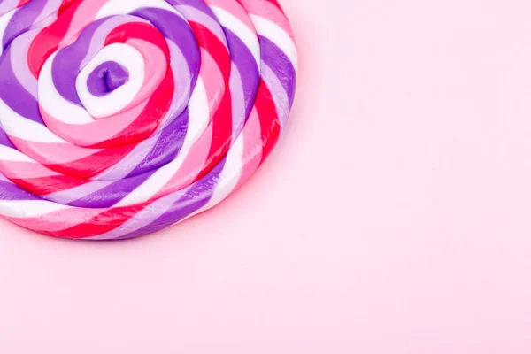 Big Lollipop Solid Pink Background Horizontal — Stock Photo, Image