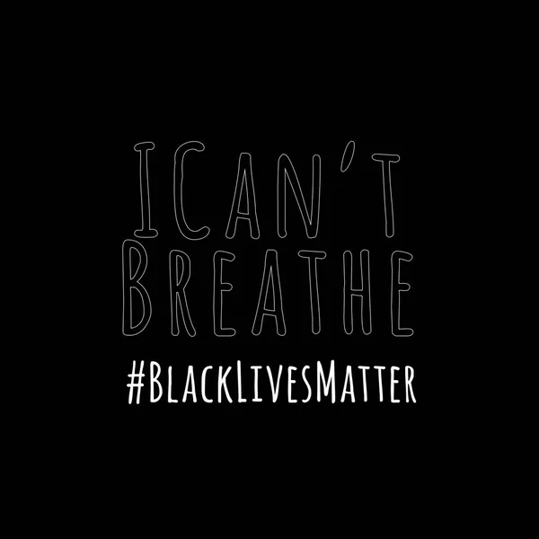 I Can 't Breathe and Black Lives Matter napis na czarnej kropli — Zdjęcie stockowe