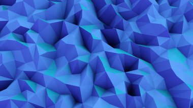 Soyut düşük poli geometrik arka planlar, Modern mavi/mor/Aqua desen: 3d render