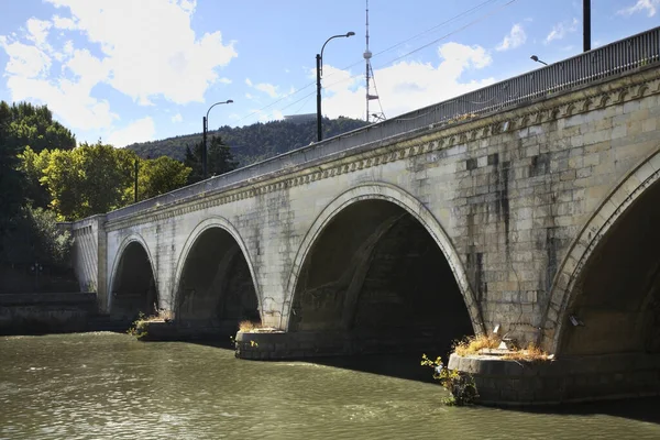 Pont Saarbrucken Sur Rivière Kura Tbilissi Géorgie — Photo