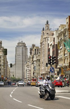 Madrid 'deki Gran Via Caddesi. İspanya