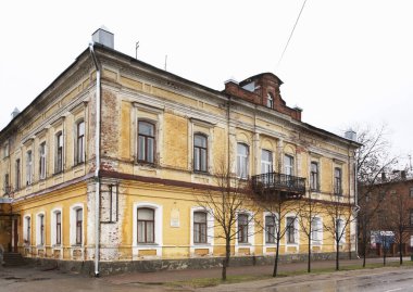 Kineshma 'da eski bir ev. Ivanovo bölgesi. Rusya