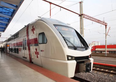 Batumi 'deki tren istasyonu. Adjara Özerk Cumhuriyeti. Georgia