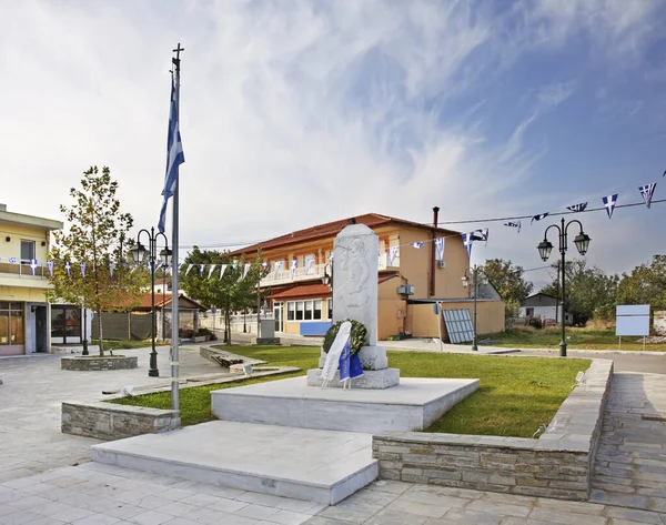 Monument Evzonoi Maiin Sqare Administrativ Region Mellersta Makedonien Grekland — Stockfoto