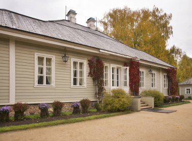 Mikhaylovskoye - Alexander Puşkin 'in müze rezervi. Ana ev. Pskov Oblastı. Rusya