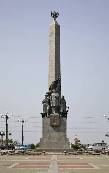 Habarovszki Polgárháború Hőseinek Emlékműve Oroszország — Stock Fotó
