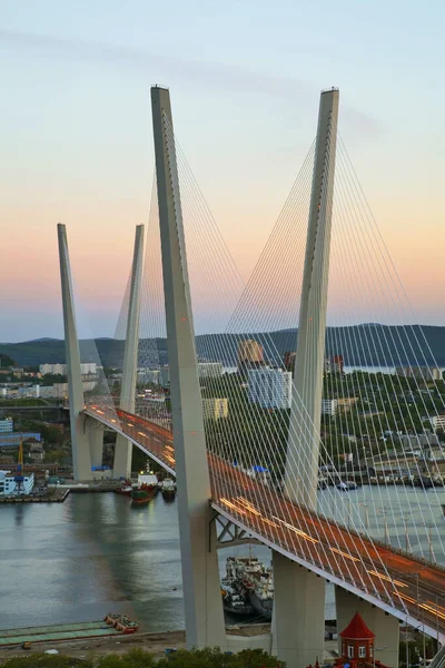 Puente Oro Vladivostok Rusia —  Fotos de Stock