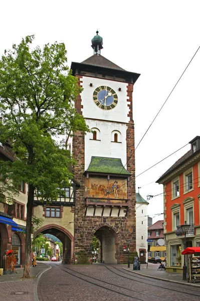 Schwabentor Swabian Kapısı Freiburg Breisgau Almanya — Stok fotoğraf