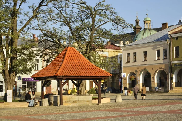 Draw Well Het Marktplein Krosno Polen — Stockfoto