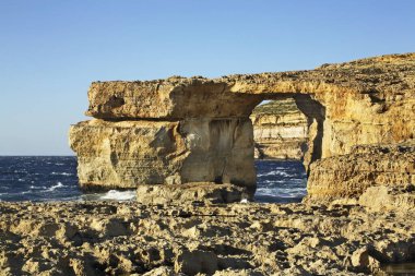 Gök Pencere - Gozo adasında tieqa zerqa. Dwejra Körfezi. Malta
