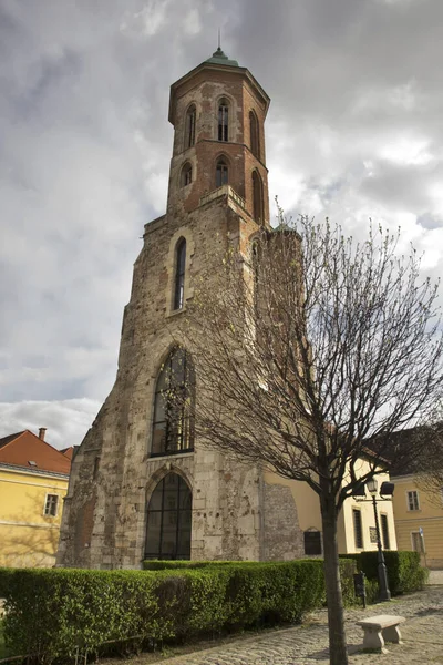 Church Maria Magdalene Kapisztran Square Budapest Hungary — Stock Photo, Image