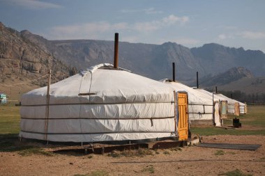 Yurt Gorkhi-Terelj Milli Parkı 'nda. Moğolistan
