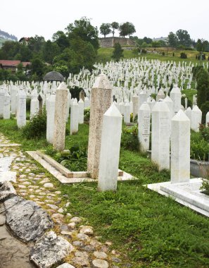 Saraybosna 'da bir mezarlık. Bosna-Hersek