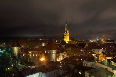 Tallinn 'in panoramik manzarası. Estonya