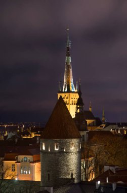 Tallinn 'in panoramik manzarası. Estonya