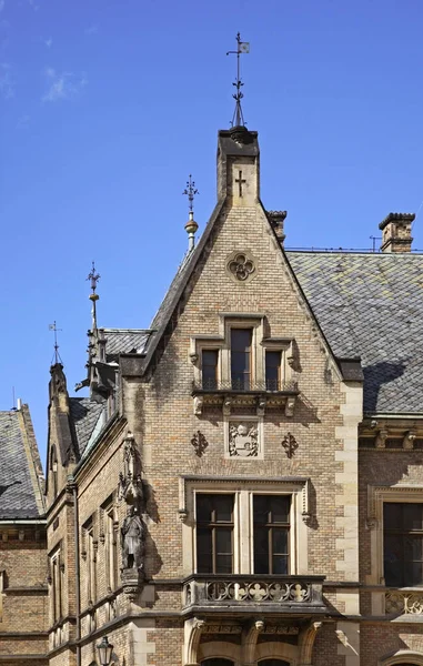 Fragmento Edificio Antiguo Hradjalá Praga República Checa — Foto de Stock