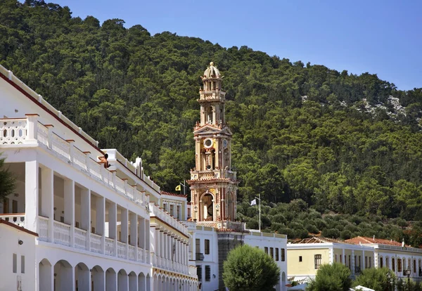 Klášter Archanděla Michaela Panormitise Ostrově Symi Řecko — Stock fotografie