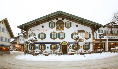 Oberammergau manzarası. Bavyera 'da. Almanya