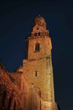 Dormition Abbey - Kudüs 'teki Zion Dağı' nda Benedikt cemaati. İsrail