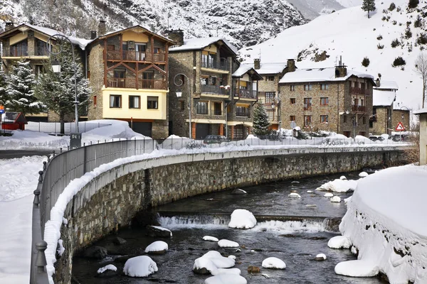 Embankment Del Río Valira Orient Cortinada Andorra — Foto de Stock