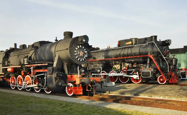 Oude Locomotief Spoorwegmuseum Rust Uit Belarus — Stockfoto