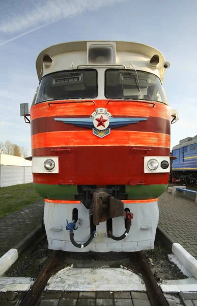 Locomotive Électrique Dans Musée Ferroviaire Brest Bélarus — Photo