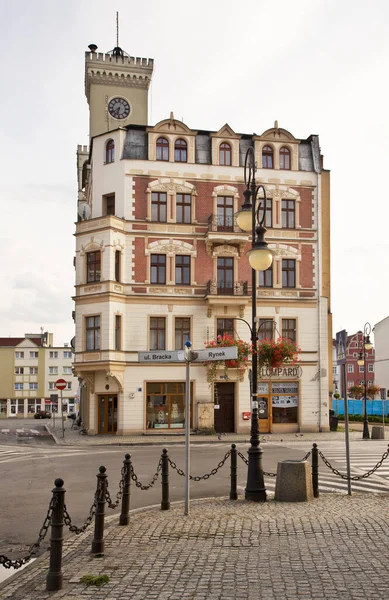 Uhrturm Des Rathauses Zagan Polen — Stockfoto