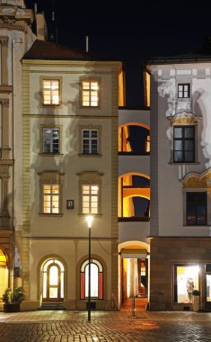 Olomouc 'taki Yukarı Meydan (Horni namesti). Moravia 'da. Çek Cumhuriyeti
