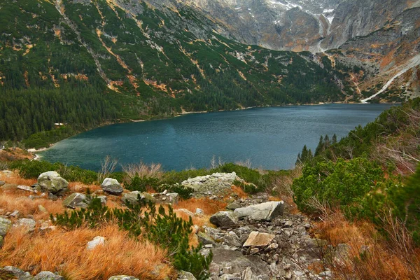 Lago Sea Eye Morskie Oko Cerca Zakopane Polonia —  Fotos de Stock