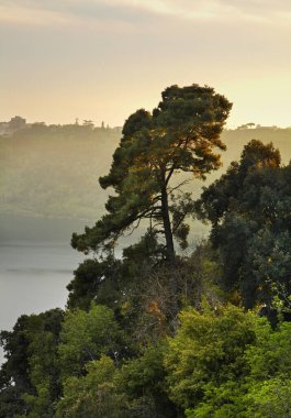 Nemi Gölü Diana 'nın Aynası. İtalya
