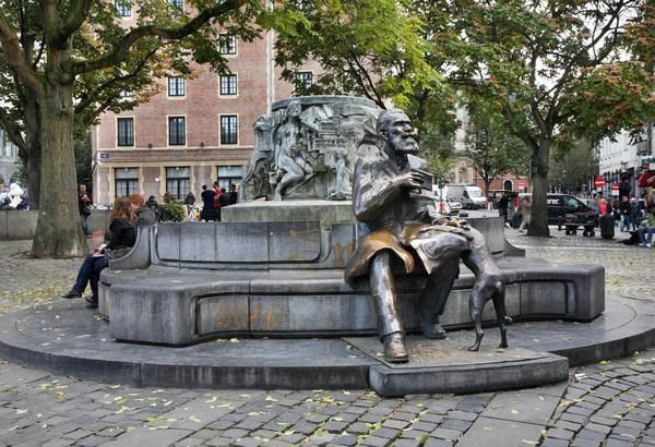 Monumento Charles Buls Bruselas Países Bajos — Foto de Stock