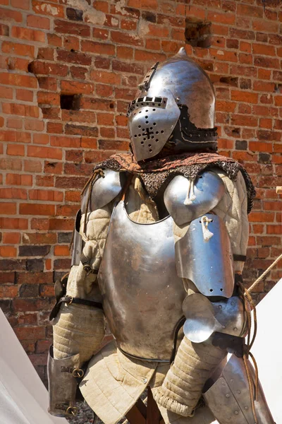 Figur Des Ritters Auf Der Burg Dybowski Torun Polen — Stockfoto