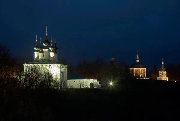 Palm Sunday (Entry-Jerusalem) church and church of Assumption of Blessed Virgin Mary in Suzdal. Vladimir oblast. Russia