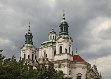Prag 'daki Aziz Niklas Kilisesi. Çek Cumhuriyeti