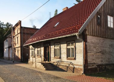 Nowy Dwor Gdanski 'deki eski sokak. Polonya