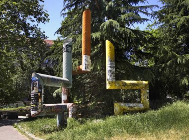 Sofia parkındaki havalandırma boruları. Bulgaristan