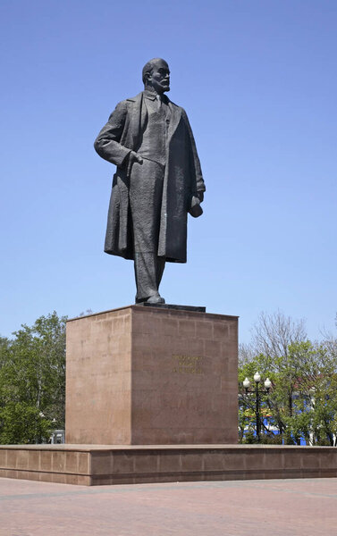 Lenin square in Yuzhno-Sakhalinsk. Sakhalin island. Russia