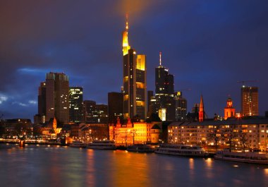 Frankfurt 'un panoramik manzarası. Almanya