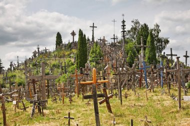 Siauliai yakınlarında haç tepesi. Litvanya