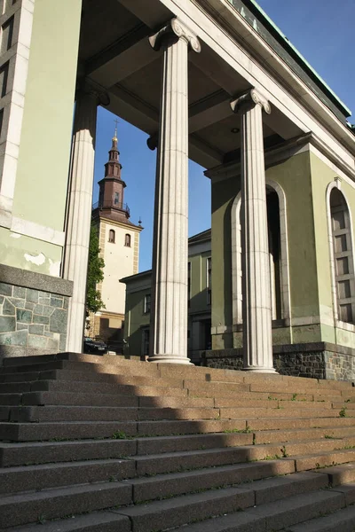 Oslo Stadsbibliotek Och Margaretakyrkan Kyrka Oslo Norge — Stockfoto