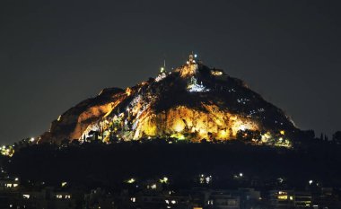 Atina 'daki Lycabettus Dağı. Yunanistan