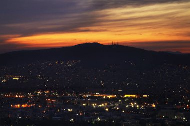 Atina 'nın panoramik manzarası. Yunanistan