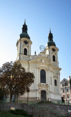 Karlovy Vary 'deki St. Mary Magdalene Kilisesi. Bohemya. Çek Cumhuriyeti