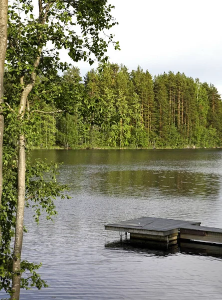 Jezioro Ruokosalmi Lomarantala Tahko Finlandia — Zdjęcie stockowe