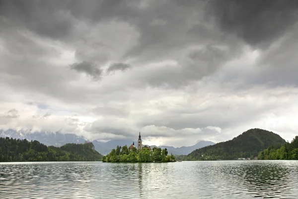 Bled Gölü Manzarası Slovenya — Stok fotoğraf