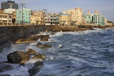 Malecon - Avenida de Maceo, Havana 'da. Küba