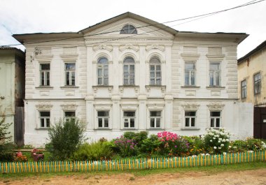 Kalyazin 'de bir tüccar evi. Çirkin bir bölge. Rusya