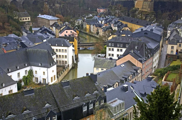 Alzette Fiume Lussemburgo Città — Foto Stock