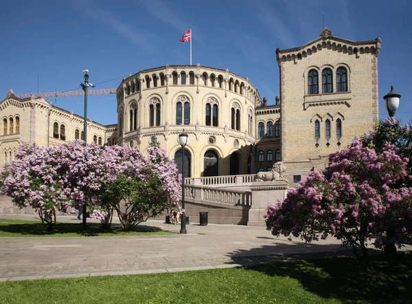 Storting Building Stortingsbygningen Budování Norského Parlamentu Oslu Norsko — Stock fotografie