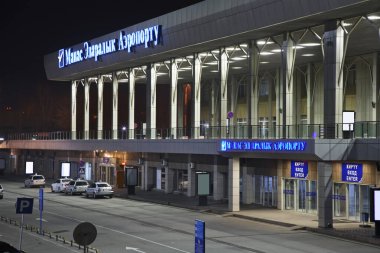 Bishkek 'teki havalimanı Manas. Kırgızistan